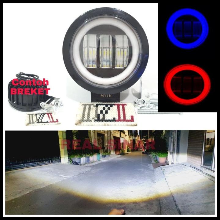 Lampu Tembak Led Cwl K30 3 Mata 4D Angel Aye Eye 30 Watt Bulat Biru