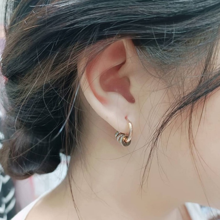 anting leodra model klip + box titanium anti karat