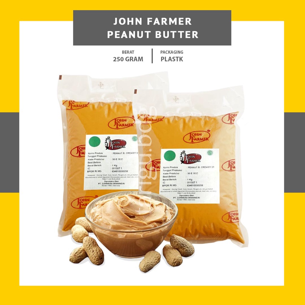 SELAI KACANG MORIN / JOHN FARMER 250GR - SAUS PASTA KACANG - PEANUT BUTTER SPREAD FILLING - ROTI BAKAR - PINDEKAS