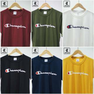  KAOS  ORIGINAL CHAMPION  SCRIPT LOGO T SHIRT ex SELLPOST 