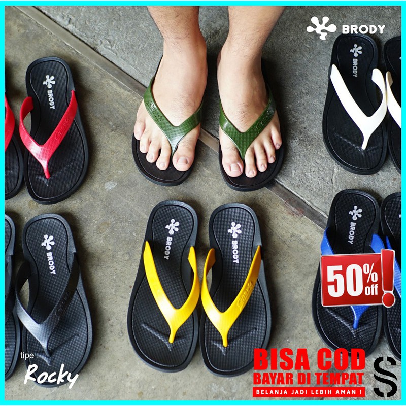 BRODY ROCKY Sandal Hype Flip Flops Sandal Jepit Pria Wanita Casual