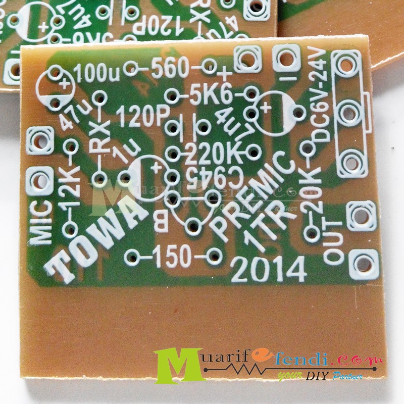 PCB PreAmp MIC 1 Transistor Towa Toa microphone