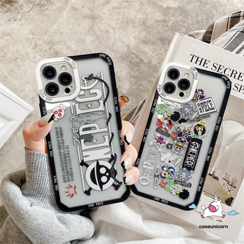 Fashion Kartun One Piece Case Untuk iPhone 7plus X XR XS Max14 11 12 13 pro max 6 6s 7 8 plus SE 2020 Transparan Lembut Tpu Anti Jatuh Pelindung Kamera Belakang Full Cover