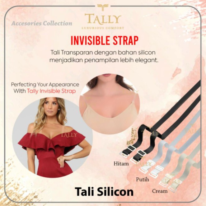 ❤ MIMI ❤  TALI BRA BH SILIKON / SILICONE TALLY I ADA 2 WARNA HITAM DAN PUTIH