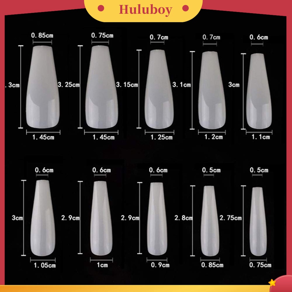 Huluboy Huluboy♡ 100pcs Kuku Palsu Full Cover Natural Dengan Kotak Untuk Wanita