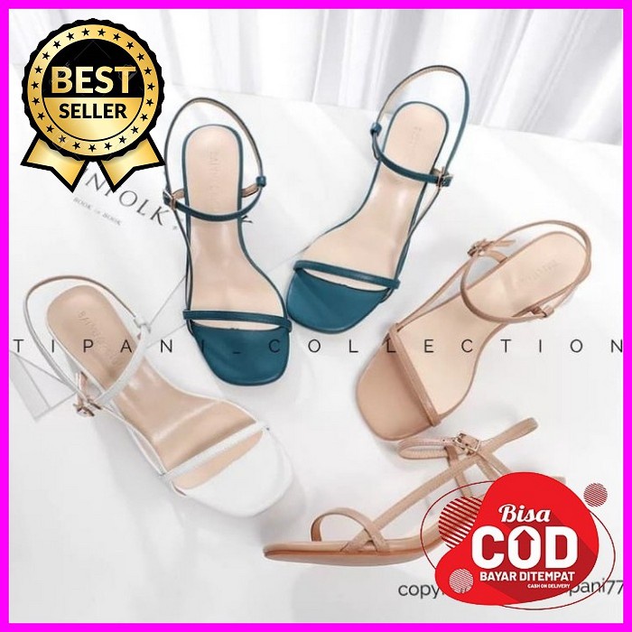 [Art. 780779] Sandal Rajut Hak Kaca Sendal Heels Hils Hil Wanita  IL150 Hak Tahu Kc Julian  Hitam 3