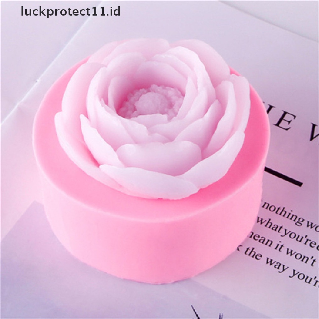 // Hg &amp; ID// Cetakan Silikon Sabun Handmade Bunga Peony Membuat Cetakan Lilin Fondant Cake Decor.