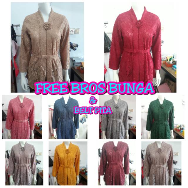 (BrT) Kebaya kartini TUNIK BROKAT glitter full furing busui KeroncongBusana