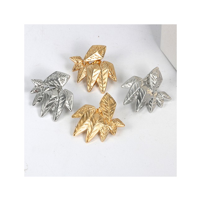 LRC Anting Tusuk Fashion Irregular Animal Leaf Earrings F4810X