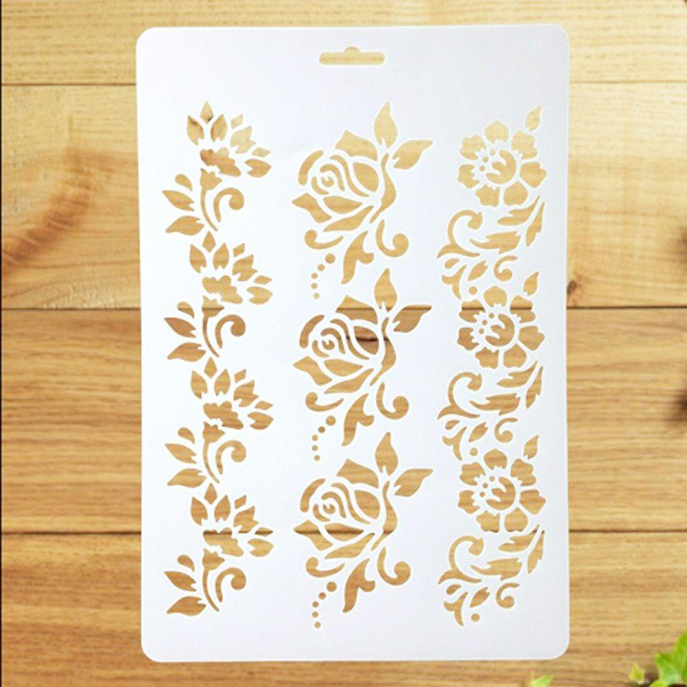 Suyo Cetakan Stensil Cutting Dies Motif Bunga Bahan Plastik Untuk Scrapbook Craft DIY