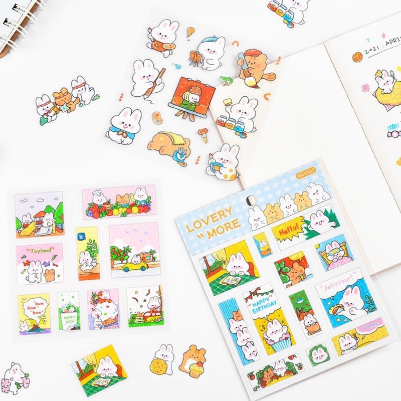

1lembar stiker pet kelinci