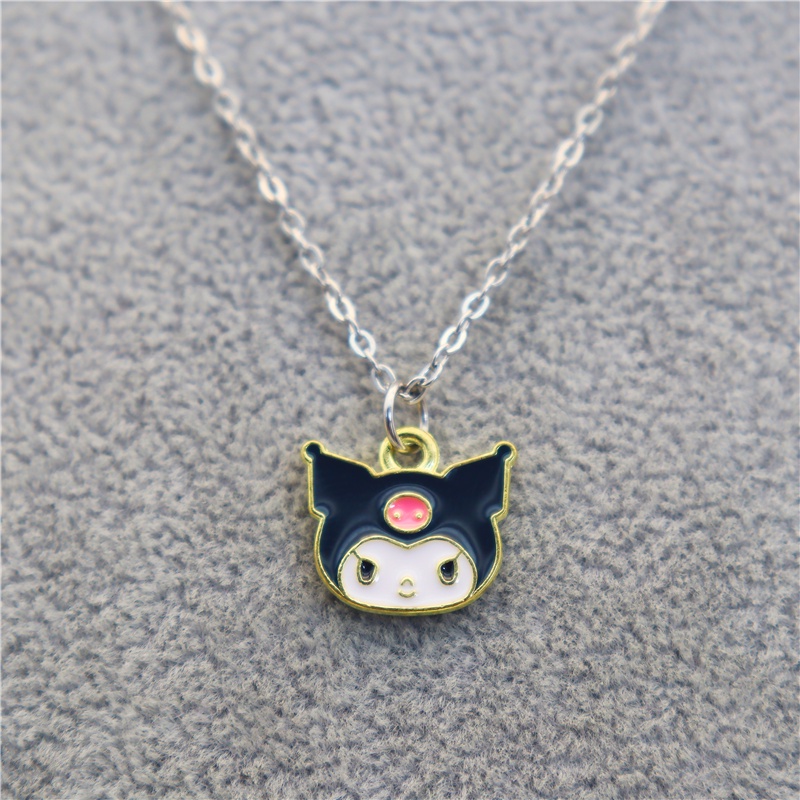 Kalung Dengan Liontin Kartun Beruang Kuromi Bahan Stainless Steel Untuk Wanita