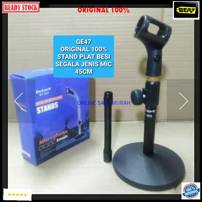 G47 original 100% stand mic meja full besi kaki bulat holder mik table microphone karaoke bundar tempat gantungan mikrophone studio sound pro profesional audio pegangan penopang  BISA SEGALA JENIS MICROPHONE JAMINAN ANTI JATUH FULL BESI  Dimeja pidato Dim