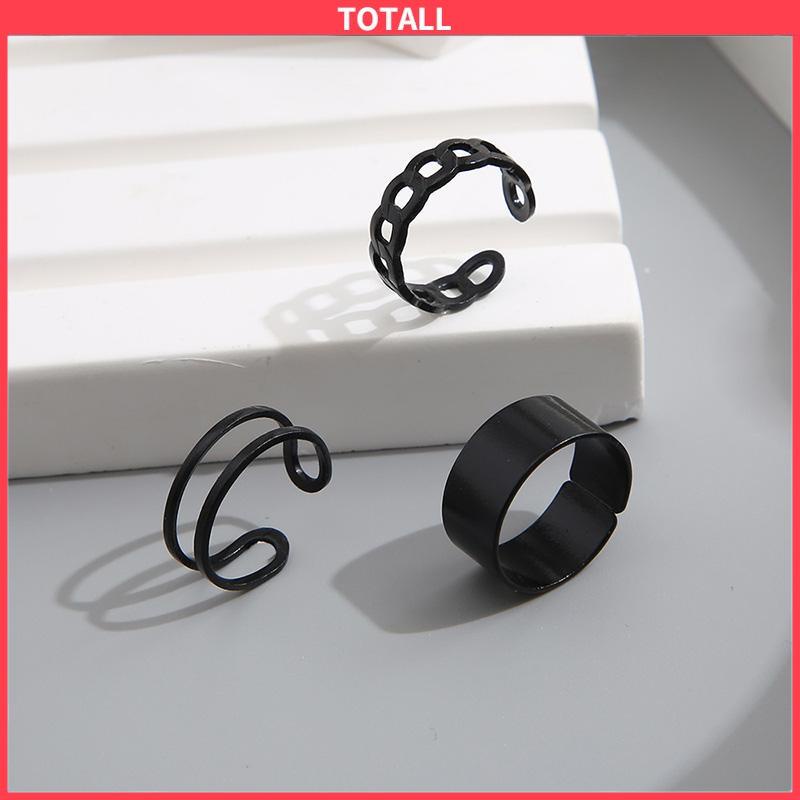 COD 3 Pcs/set Korea Vintage Jari Cincin Set In Fashion Keren Punk Knuckle Cincin untuk Pria Wanita Hip Hop Perhiasan-Totall