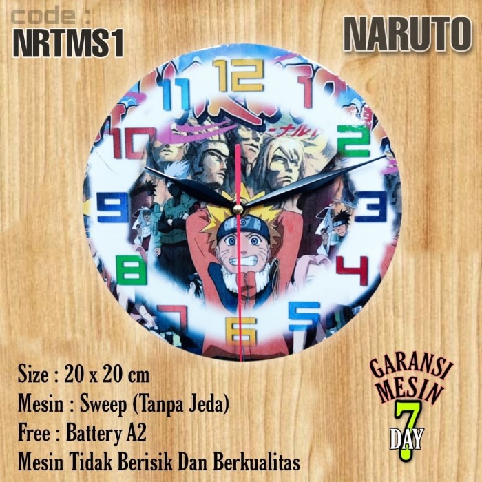 Jam Dinding ANIME NARUTO UZUMAKI SWEPP HALUS TIDAK BERISIK