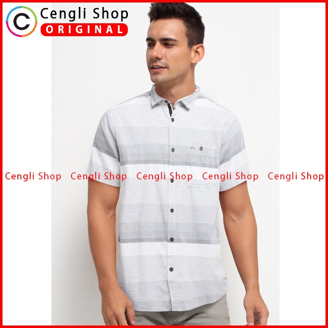 BAJU KEMEJA PRIA CARDINAL ORIGINAL CASUAL LENGAN PENDEK PUTIH CA18