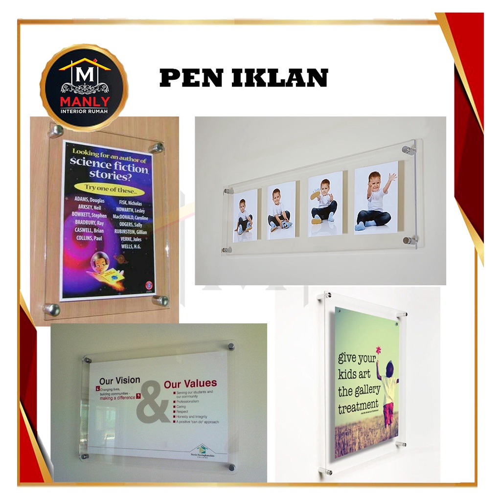 Pen Iklan 16 mm / Pen Baut Iklan Kaca Akrilik Sign Board Stainless Steel Dinding Reklame