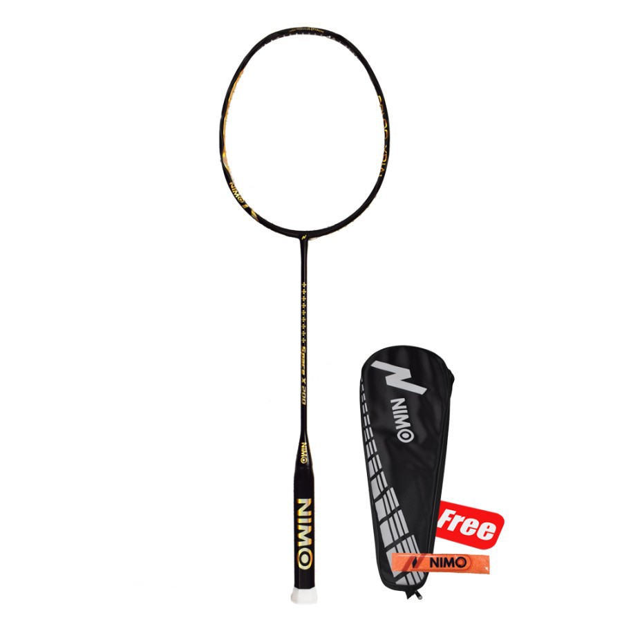 Raket Badminton SPACE-X 200 Black Gold / WHITE GOLD ORIGINAL NIMO FREE TAS DAN GRIP