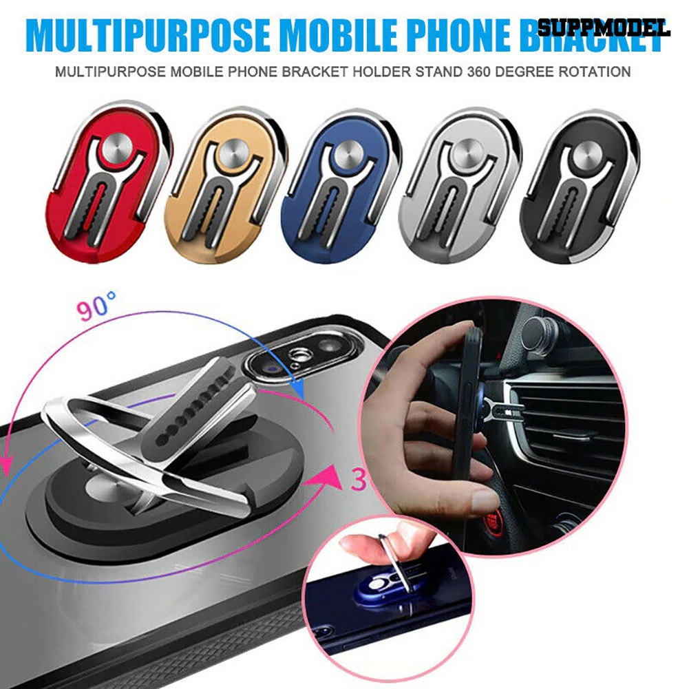 Sdl Ring Holder Hp Bentuk Oval Bahan Alloy Bisa Berputar 360 ° Untuk Vent Ac Mobil