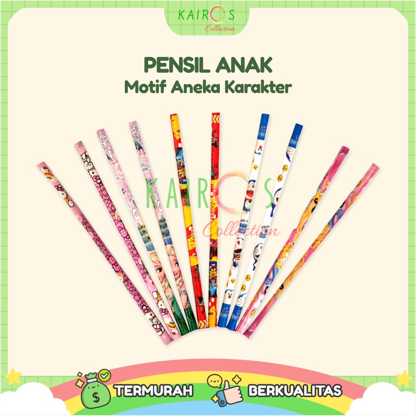 Pensil Anak Karakter Aneka Motif Kartun Lucu