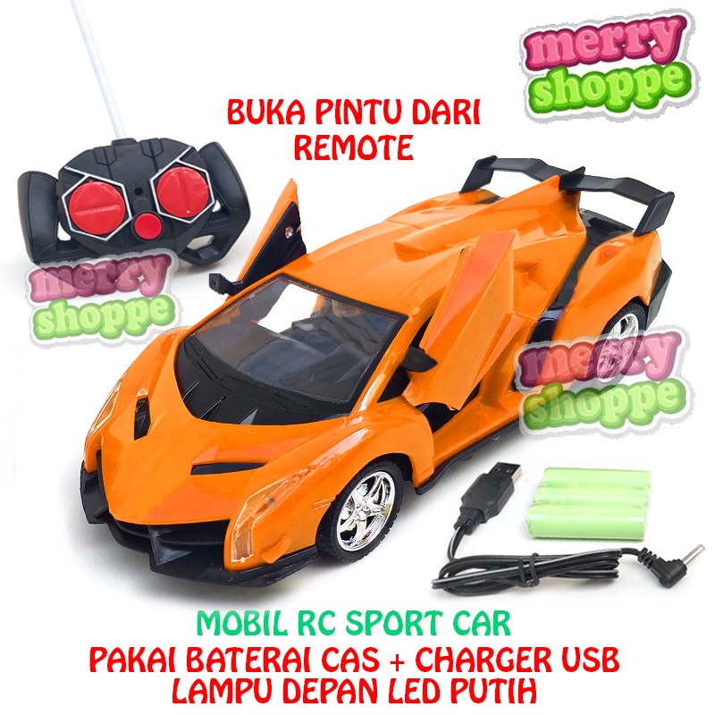 1:24 Mobil Remot RC Remote Control Sedan Sport Buka Pintu + Lampu Depan LED