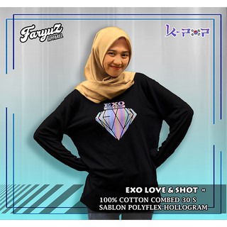 KAOS EXO LOVE SHOT DIAMOND POLYFLEX HOLOGRAM baju  k pop 