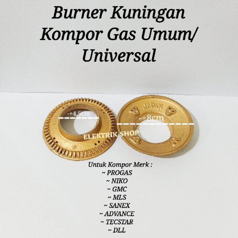 BURNER KUNINGAN JAPAN KOMPOR GAS UMUM / UNIVERSAL / MULTI / KOMPOR GAS RRT