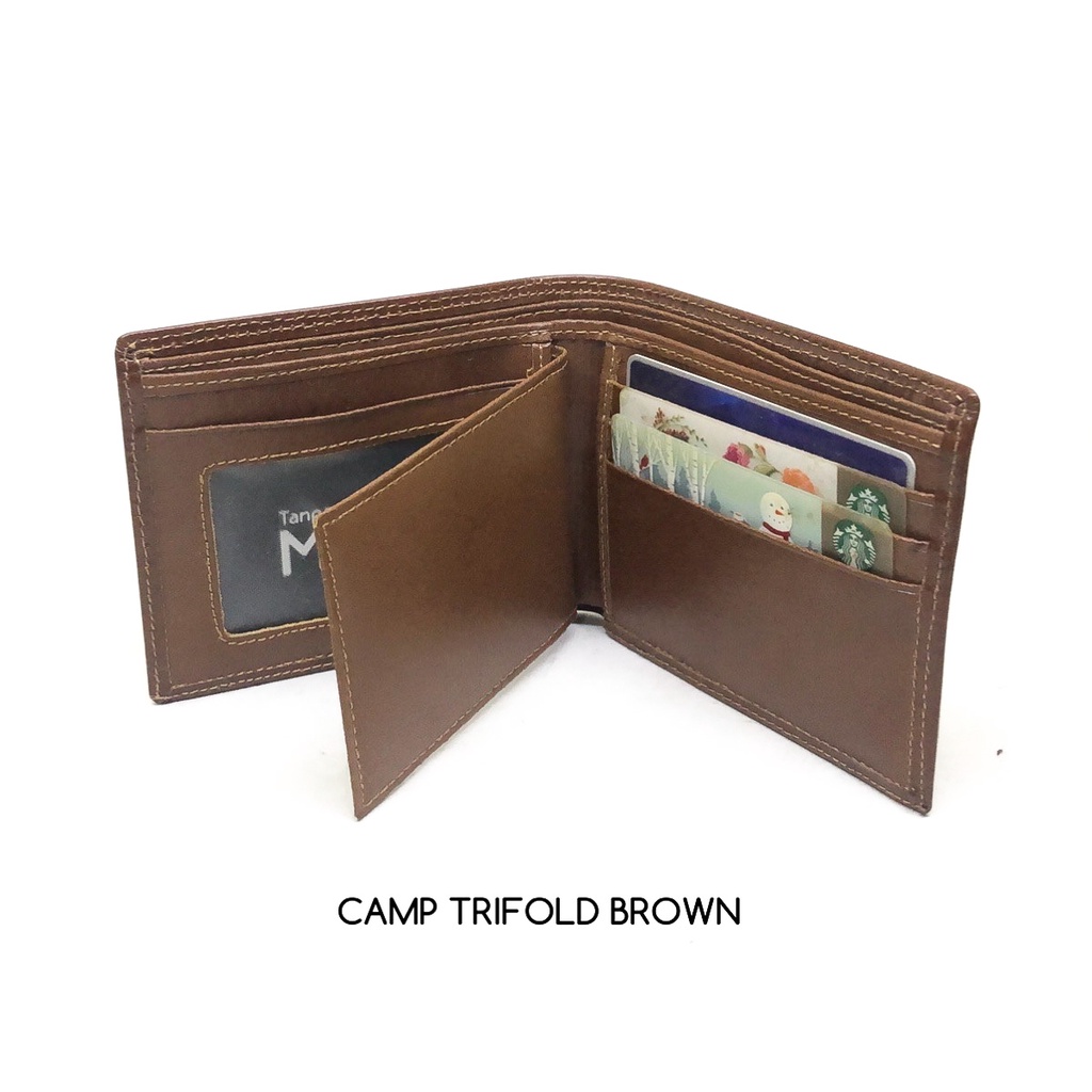 dompet kulit asli pria TanpaMerk camp trifold original dompet kulit sapi asli