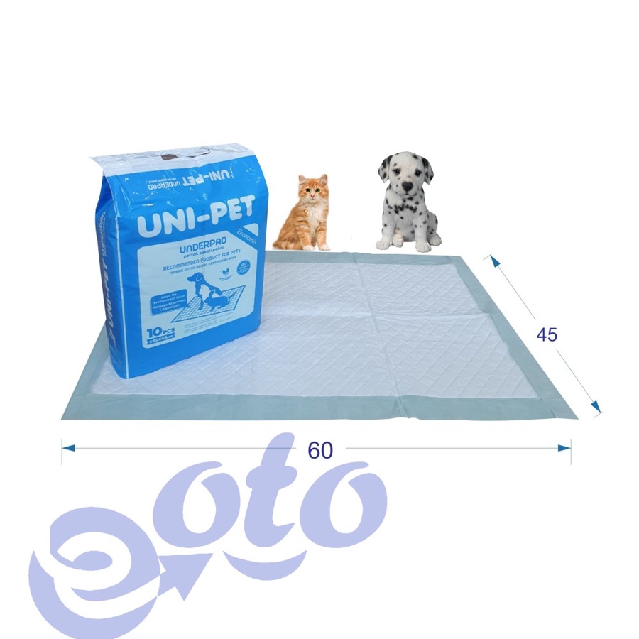 PEE PAD / UNDERPAD / TOILET TRAINING FOR PET 60X45CM (10 LEMBAR) TOILET TRAINING PIPIS ALAS PIPIS