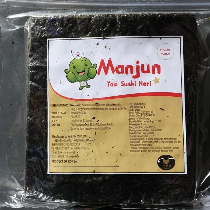 

vd201gf Sushi Nori Rumput Laut Lembaran Manjun Yaki Sushinori 50 Lembar Dscscv
