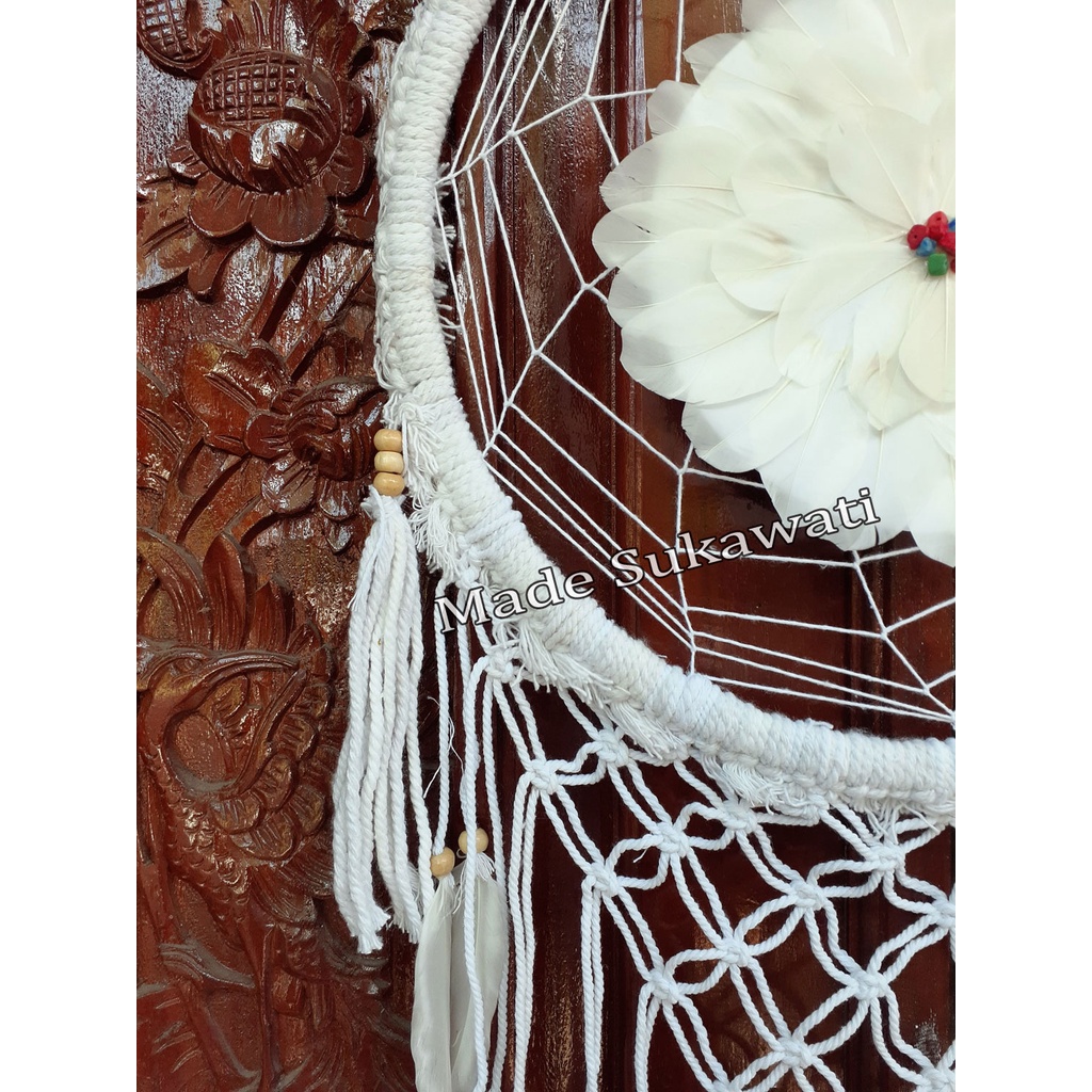 Dream catcher jaring bunga kembang bulu ayam hiasan dekorasi