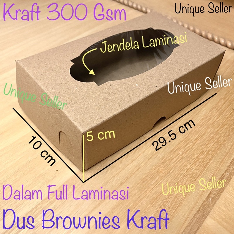 Dus Kotak Box Brownies 29.5x10x5 KRAFT Jendela FULL Laminasi 300 Gram / Dus Box Kotak Kue Roti Snack 29.5x10 x 5 KRAFT WINDOW 300 Gsm / Dus Kotak Box Hampers 29.5 x 10 x 5 Kraft / Dus Kraft 30x10x5 cm