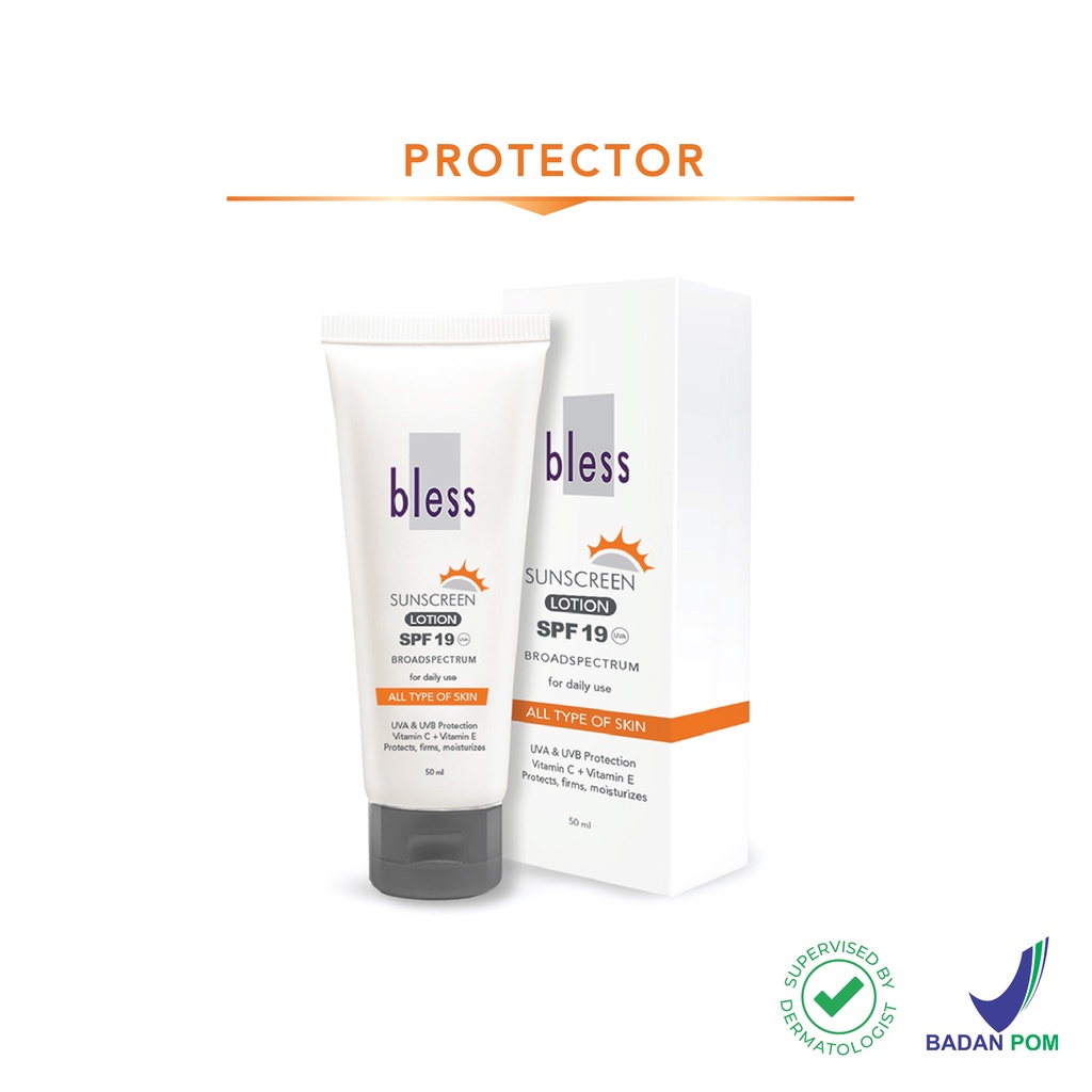 Bless Sunscreen Lotion SPF19 50ml | Tabir Surya - Kulit Berminyak