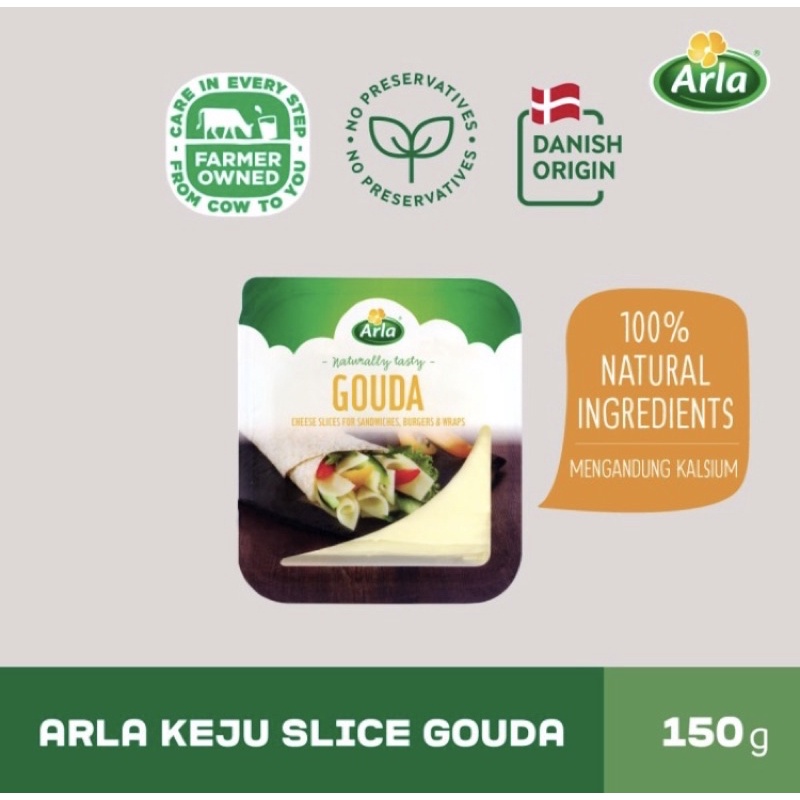 Arla Gouda Cheese Slice For Sandwich 150gr