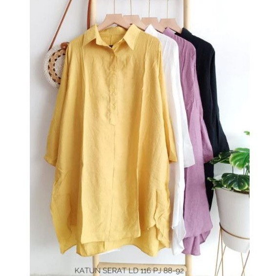 Tunik katun serat ld 116 cm