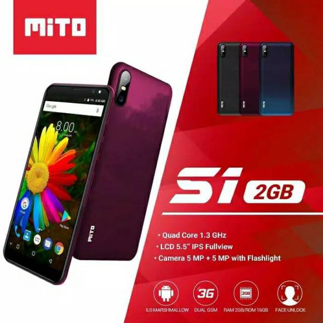MITO S1 RAM 2GB ROM 16GB LAYAR 5,5INCH IPS FULLVIEW GARANSI RESMI