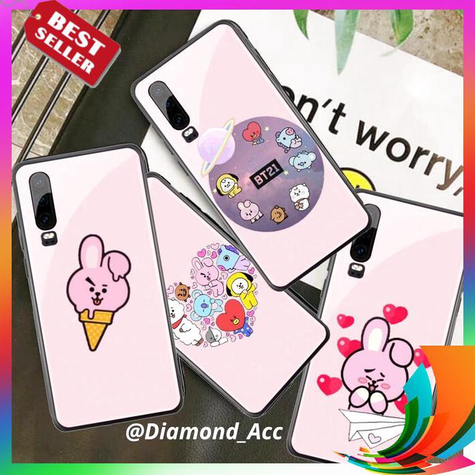 【TERBARU】 PREMIUM Case GLASS MOTIF BT21 3 VIVO Y12 2019