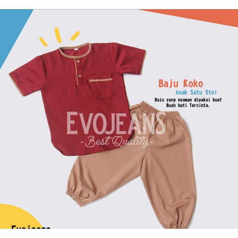 baju Koko anak laki laki umur 0-4 tahun
