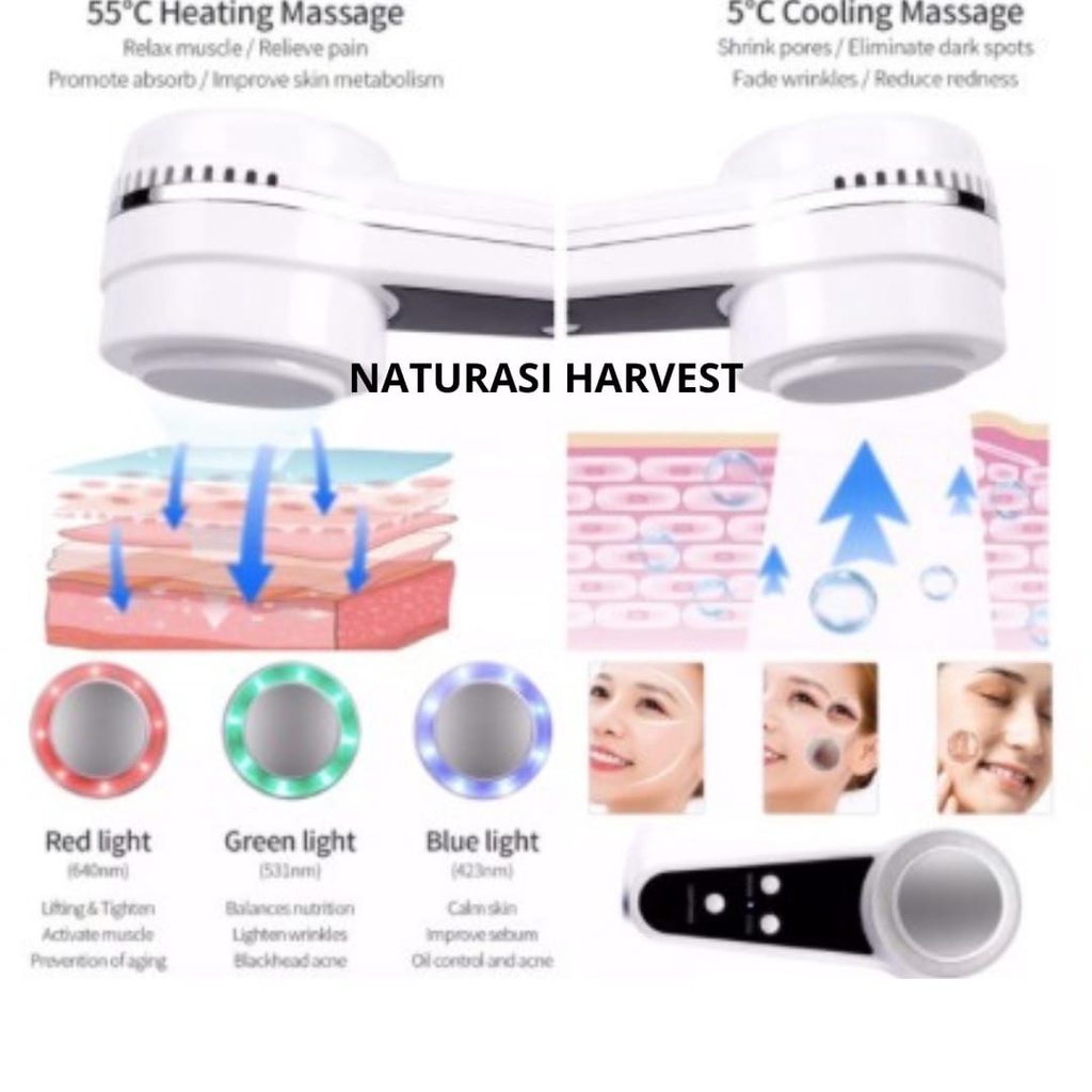 Setrika Wajah 7in1 4in1 Hot and Cold Pijat muka Perawatan Kulit Anti Aging Facial Massage Spa Muka Kantong Mata pengencang wajah