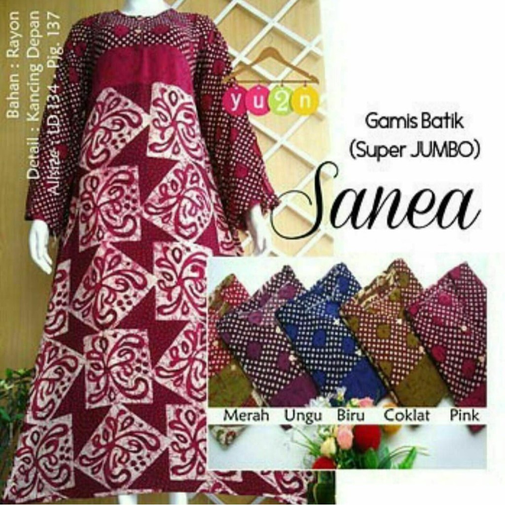 Super Jumbo Gamis Batik Sanea Long Dress Kode: CA-039