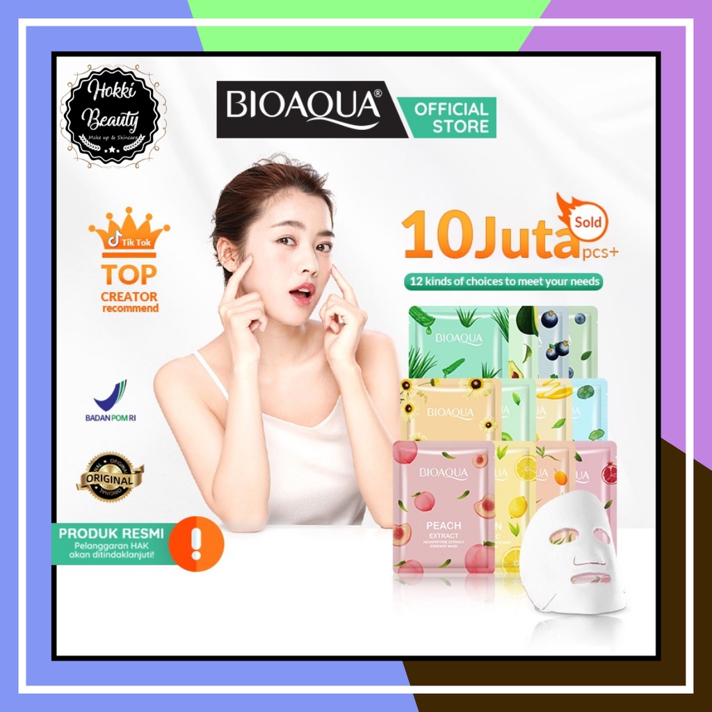 BIOAQUA sheet mask Hydrating Essence face Mask Brightening Moisturizing skin care anti aging Masker Wajah(25g/pcs)