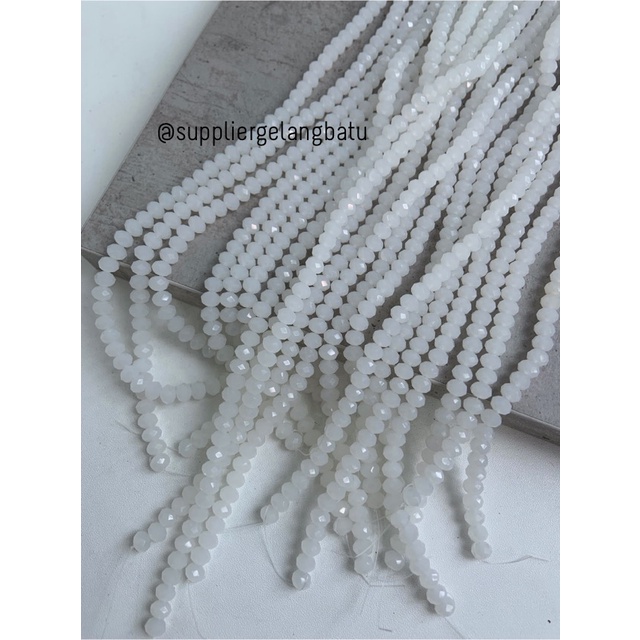 Crystal Ceko Doft 6mm Putih Doff bahan aksesoris beads manik donat