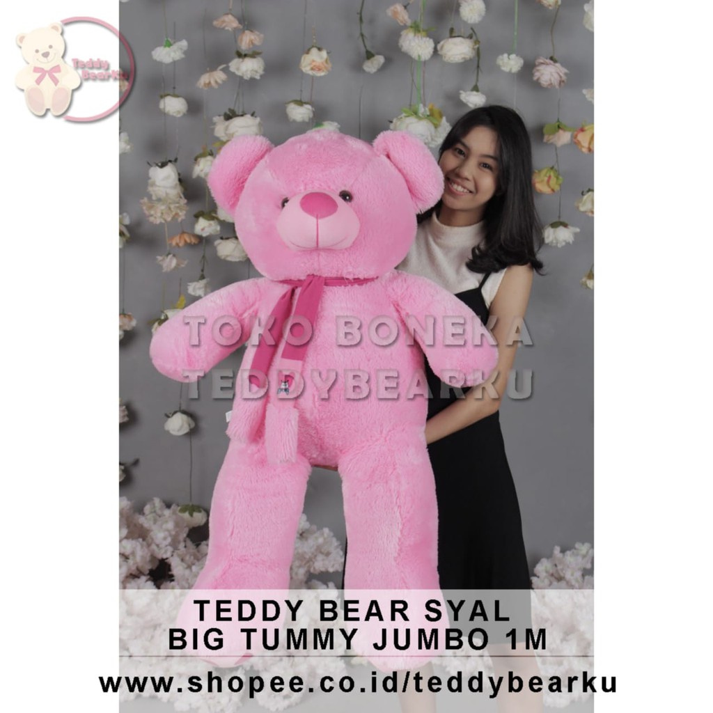 TERMURAH! BONEKA BERUANG TEDDY BEAR BIG TUMMY SYAL JUMBO 1 METER LUCU SUPER BESAR