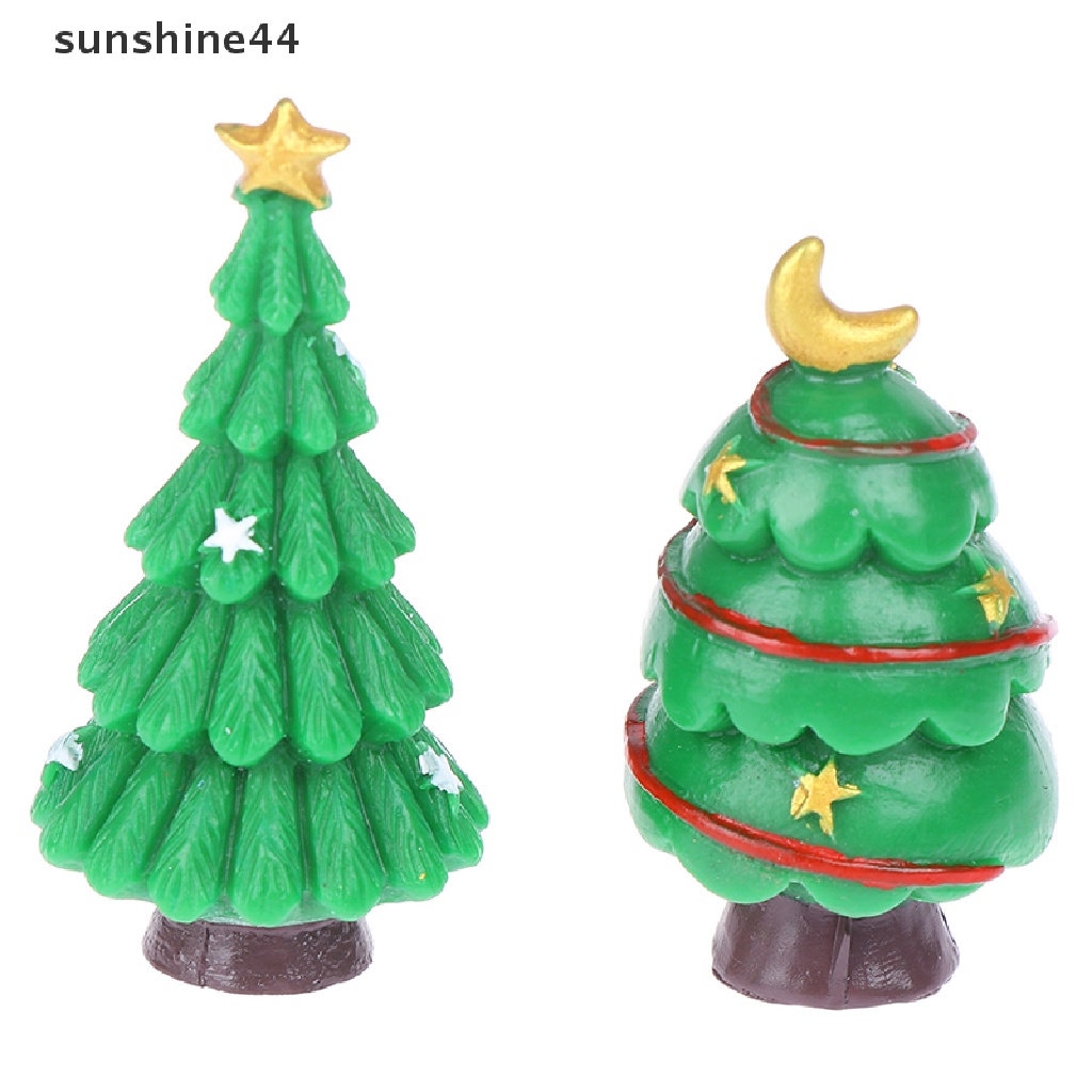 Sunshine Miniatur Pohon Natal Bahan Resin Untuk Dekorasi Taman Peri