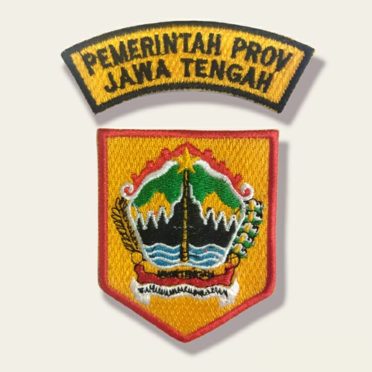 PEMPROV JATENG BORDIR BIASA ATAU TIMBUL LOGO PEMPROV JAWA TENGAH BORDIR BET JATENG BADGE JAWA TENGAH