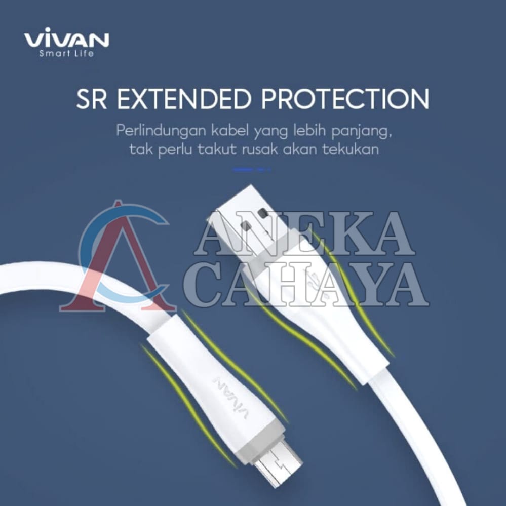 VIVAN Kabel Data SM100S Cable Data Micro USB 1M Fast Charging 2A For Android Garansi Original Resmi