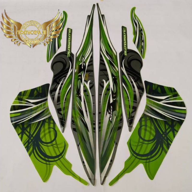 striping yamaha mio soul 2009 2010 hijau list body decal mio soul stiker Mio soul lis body hijau