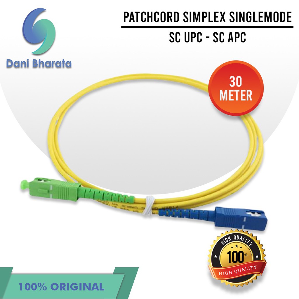 Kabel 𝗣𝗮𝘁𝗰𝗵𝗰𝗼𝗿𝗱 30 Meter SC UPC To SC APC SM Kabel Jumper Fiber