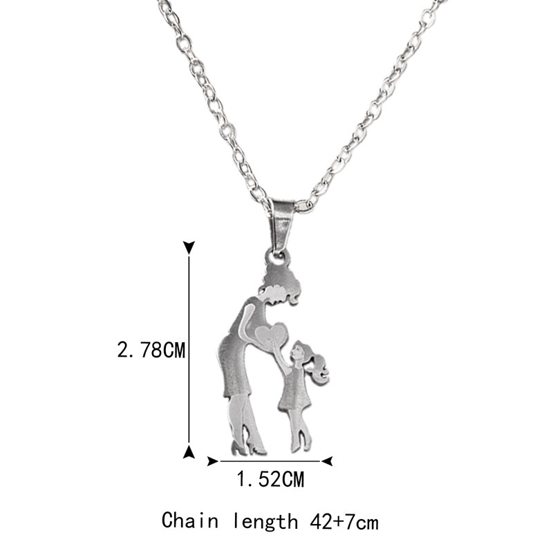 Mother Daughter Lovely Pendant Necklaces Stainless Steel Family Chain Necklace For Women Girls Bijoux Femme Jewelry Gift