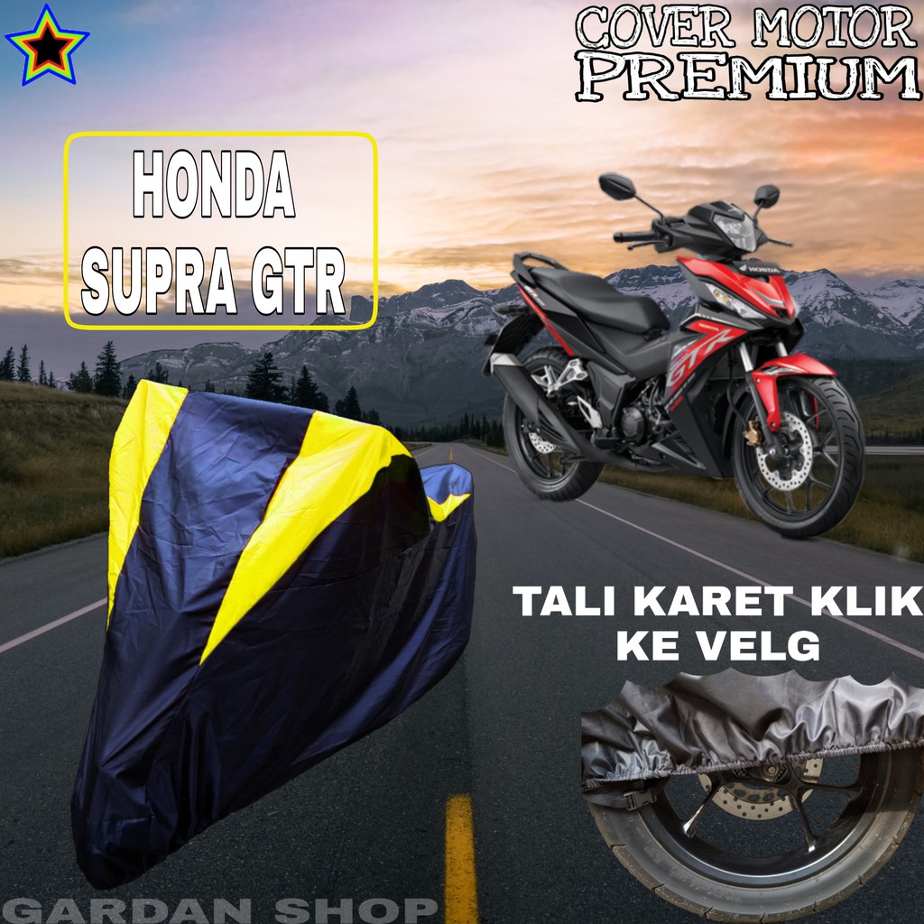 Sarung Motor HONDA SUPRA GTR Hitam Kuning Body Cover Penutup Pelindung Motor Honda Supra PREMIUM